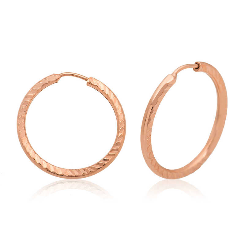 Gümüş Rose Burgu Halka Küpe-Gümüş