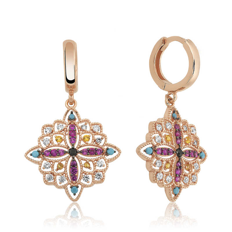 Gümüş Etnik Desenli Bayan Küpe – Anadolu Esintisi | 925 Ayar | 1,5 cm 3,5 cm 6,2 gr