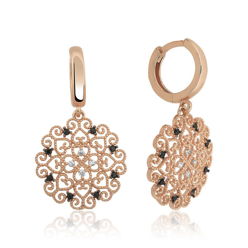 Gümüş Etnik Desenli Bayan Küpe – Anadolu Esintisi | 925 Ayar | 1,8 cm 3 cm 3,92 gr