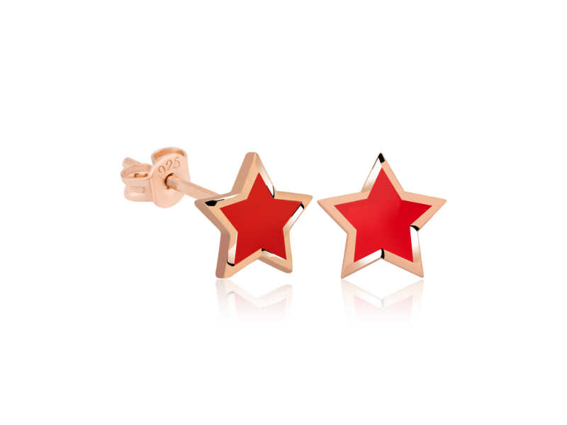 Gümüş Fosforlu Kırmızı Yıldız Küpe – Dileklerin Işığı | 925 Ayar | 0,8 cm 0,8 cm 1,2 gr