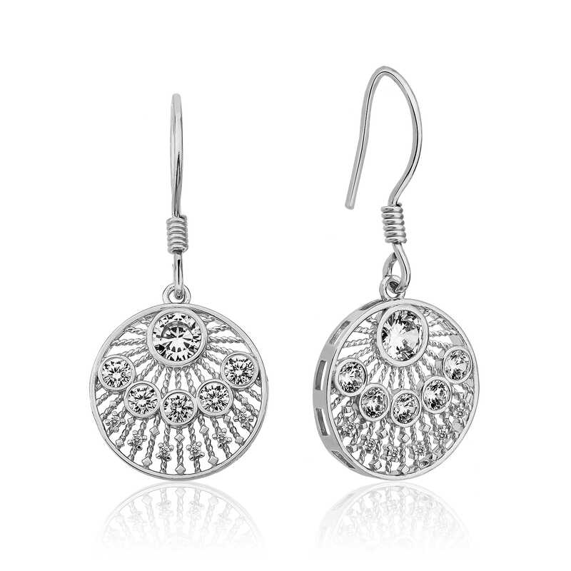 Gümüş Etnik Desenli Bayan Küpe – Anadolu Esintisi | 925 Ayar | 1,8 cm 1,8 cm 4,9 gr