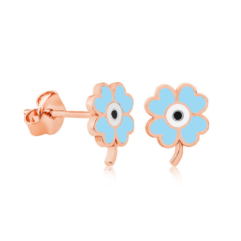 Gümüş Fosforlu Mavi Yonca Küpe – Şans Getiren | 925 Ayar | 2 cm 2 cm 1,2 gr