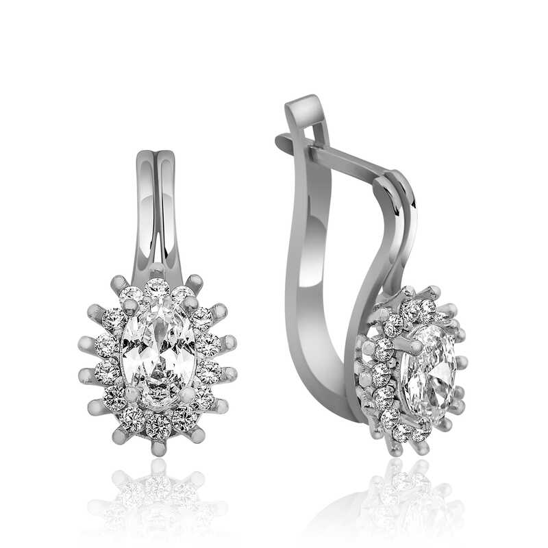 Gümüş Mengeçli Oval Kesim Küpe – Zarif Dokunuş | 925 Ayar