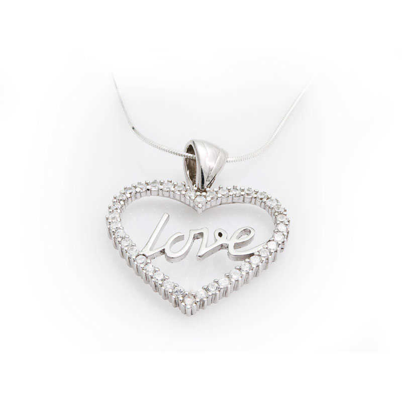 Gümüş Taşlı Love Bayan Kolye – Aşkın Hatırası | 925 Ayar | 5 gr