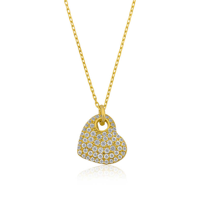 Gümüş Gold Kalp Bayan Kolye – Sevginin Simgesi | 925 Ayar