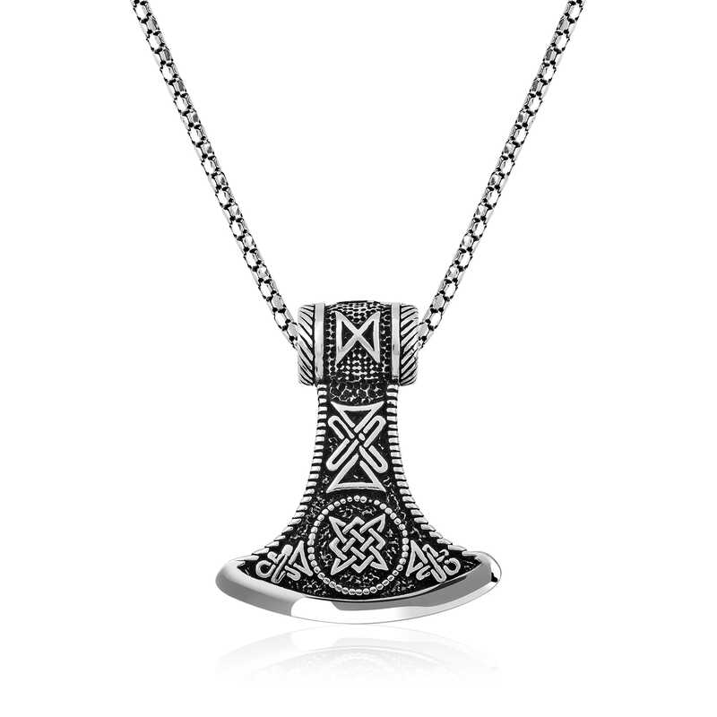Gümüş Balta Kolye – Günlük Şıklık | 925 Ayar | 3,2 cm 3,8 cm 15,02 gr 55 cm