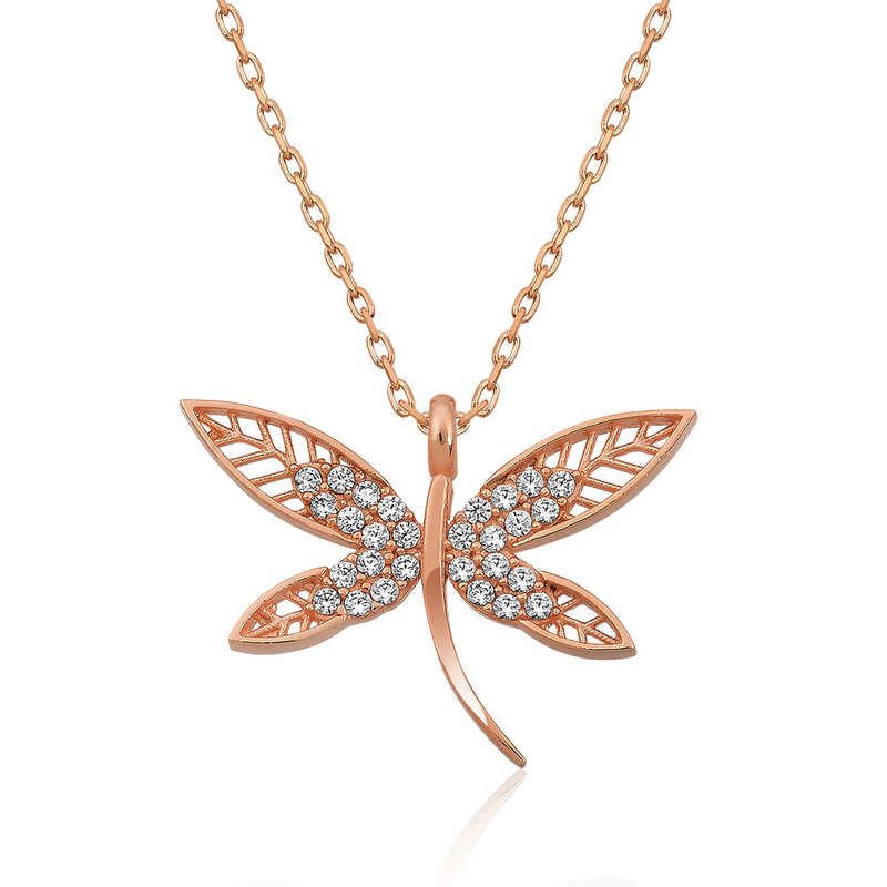 Gümüş Rose Yusufçuk Bayan Kolye – Hafifliğin Simgesi | 925 Ayar | 2 cm 1,5 cm 2,2 gr