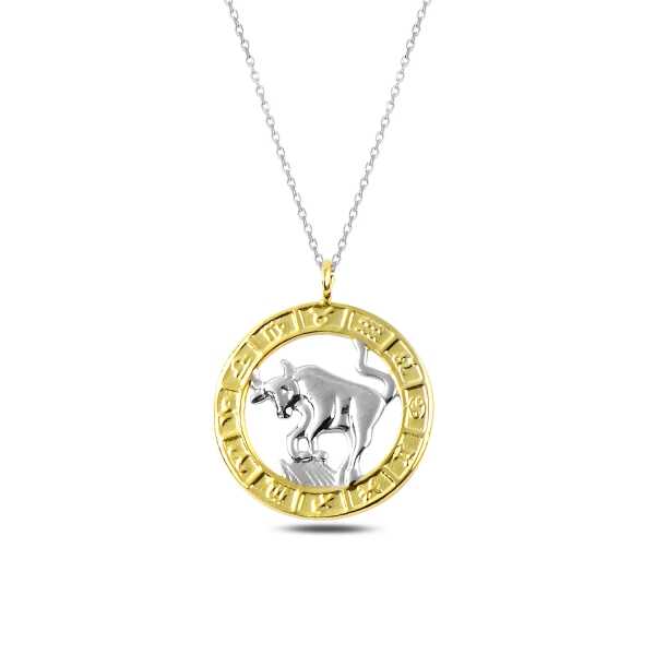 Gümüş Gold Boğa Burcu Kolye – Gökyüzünüz | 925 Ayar