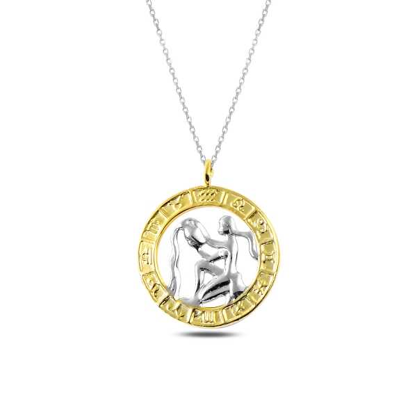 Gümüş Gold Kova Burcu Kolye – Gökyüzünüz | 925 Ayar