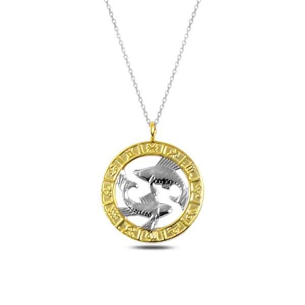 Gümüş Gold Balık Burcu Kolye – Bereketin Simgesi | 925 Ayar