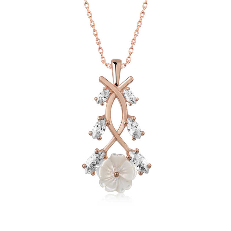 Gümüş Rose Bahar Çiçeği Kolye – Solmayan Bahar | 925 Ayar | Model PT11001745