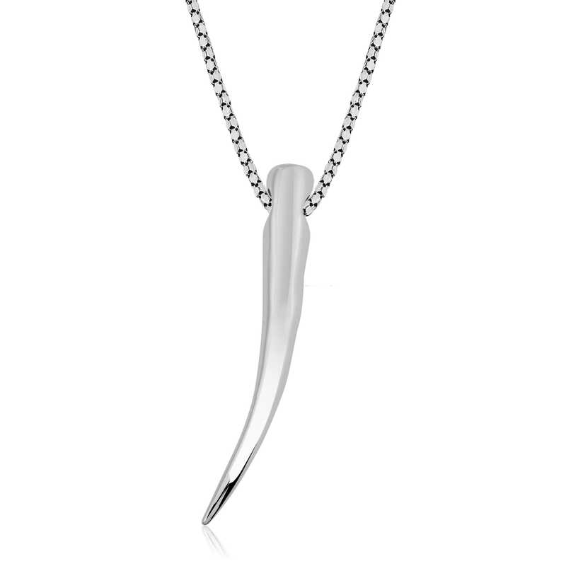 Gümüş Fil Dişi Kolye – Uğur ve Bilgelik | 0,4 cm 4,4 cm 10 gr 55 cm