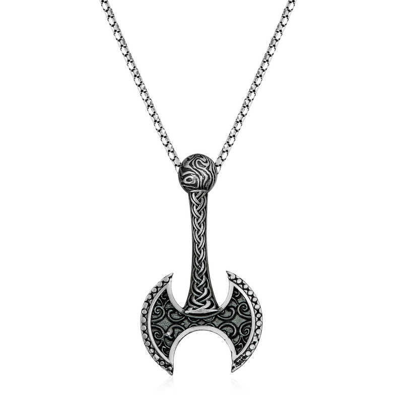 Gümüş Balta Kolye – Günlük Şıklık | 925 Ayar | 2,2 cm 4 cm 10,6 gr 55 cm