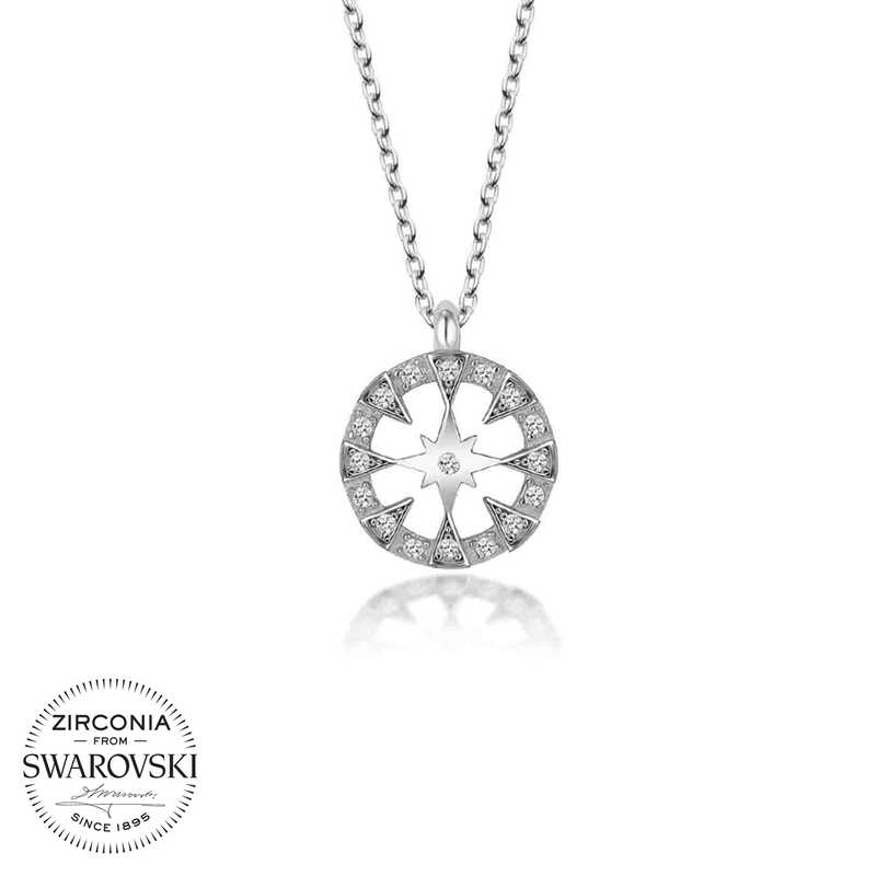 Swarovski Taşlı Gümüş Çember Bayan Kolye – Bütünlüğün Simgesi | 925 Ayar