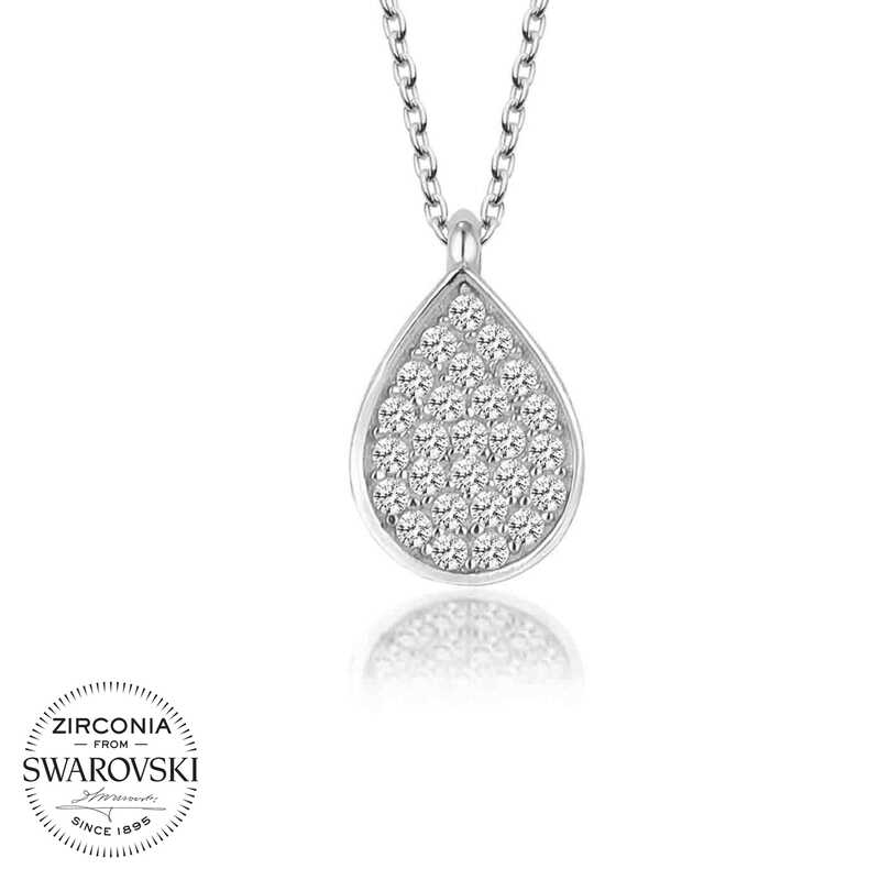 Swarovski Taşlı Gümüş Damla Bayan Kolye – Zamansız Klasik | 925 Ayar