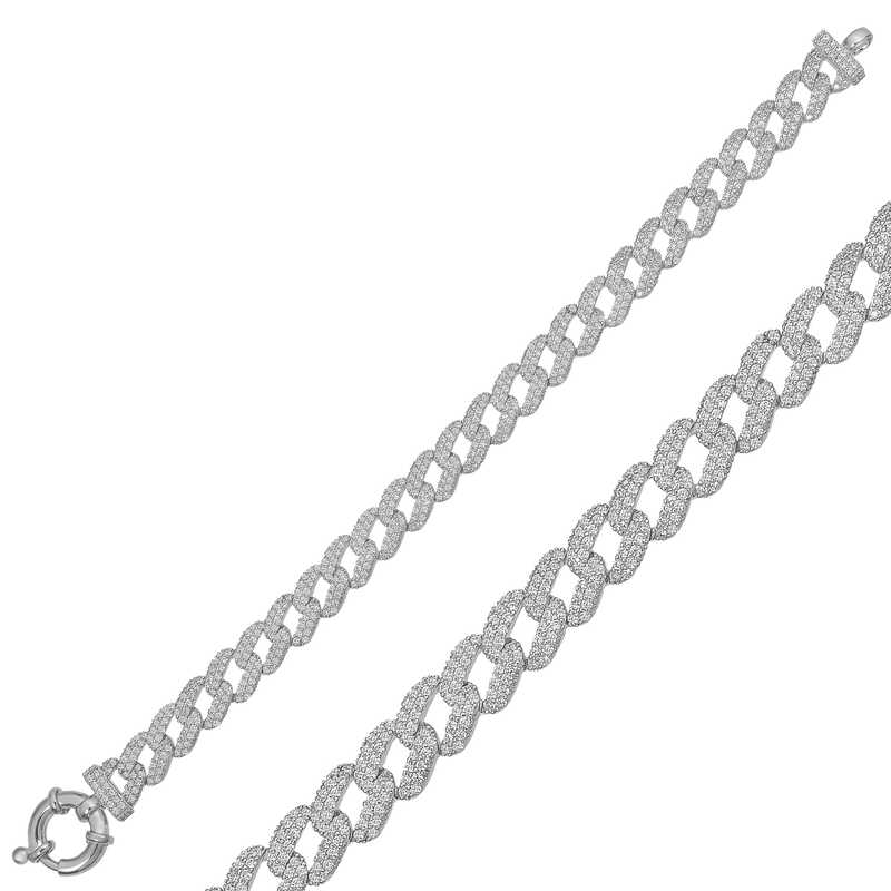 Gümüş Taşlı Gurmet Bayan Bileklik – Bilekte Işıltı | 925 Ayar | 0,8 cm 0,8 cm 19 cm 14,95 gr