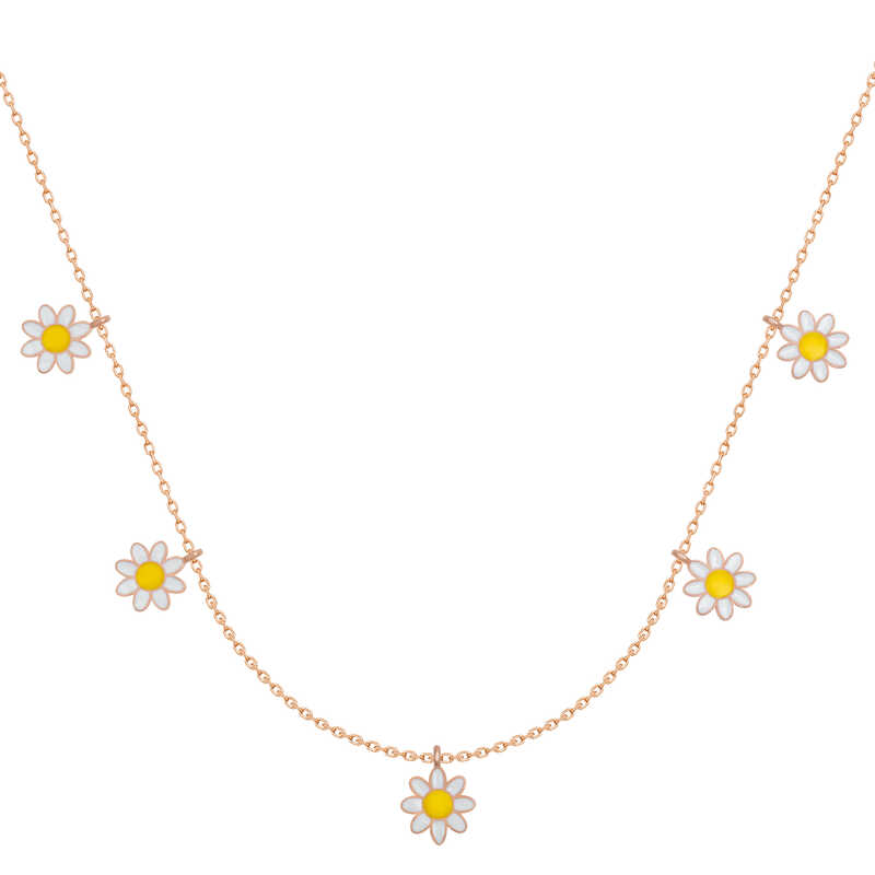 Gümüş Rose Papatya Şans Kadın Kolye – Saflığın Çiçeği | 925 Ayar | 0,7 cm 0,7 cm 2,2 gr