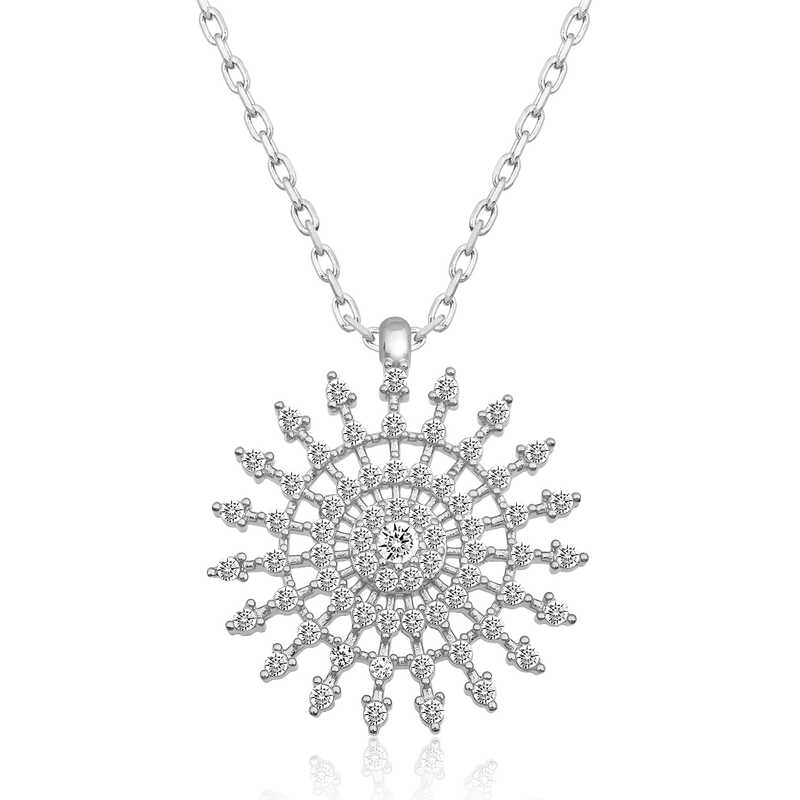 Gümüş Güneş Kadın Kolye – Umudun Işığı | 925 Ayar | 1,8 cm 1,8 cm 2,5 gr