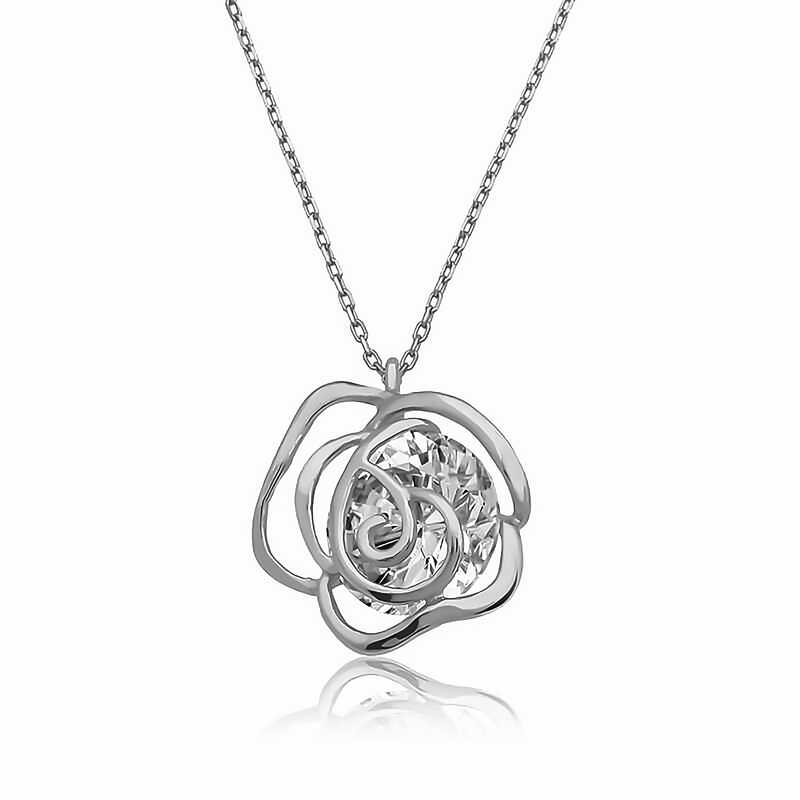 Gümüş Gül Kadın Kolye – Aşkın Çiçeği | 925 Ayar | 1,5 cm 1,5 cm 3 gr