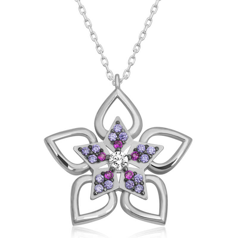 Gümüş Çiçek Kadın Kolye – Solmayan Bahar | 925 Ayar | 2 cm 2,2 cm 2,7 gr 45 cm