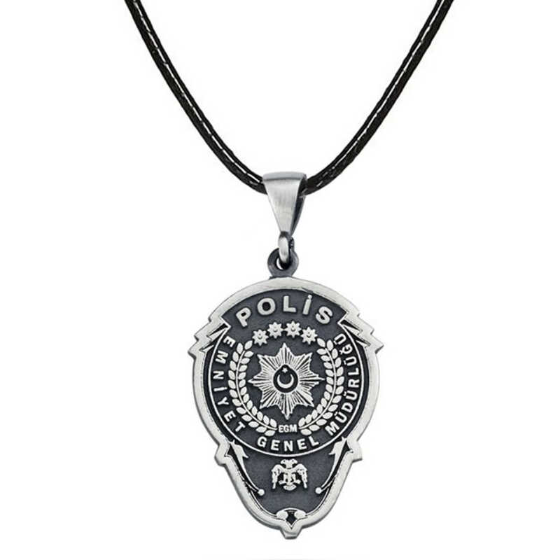 Gümüş Emniyet Teşkilatı Polis Armalı Kolye – Günlük Şıklık | 925 Ayar | 2,1 cm 4 cm 6,5 gr