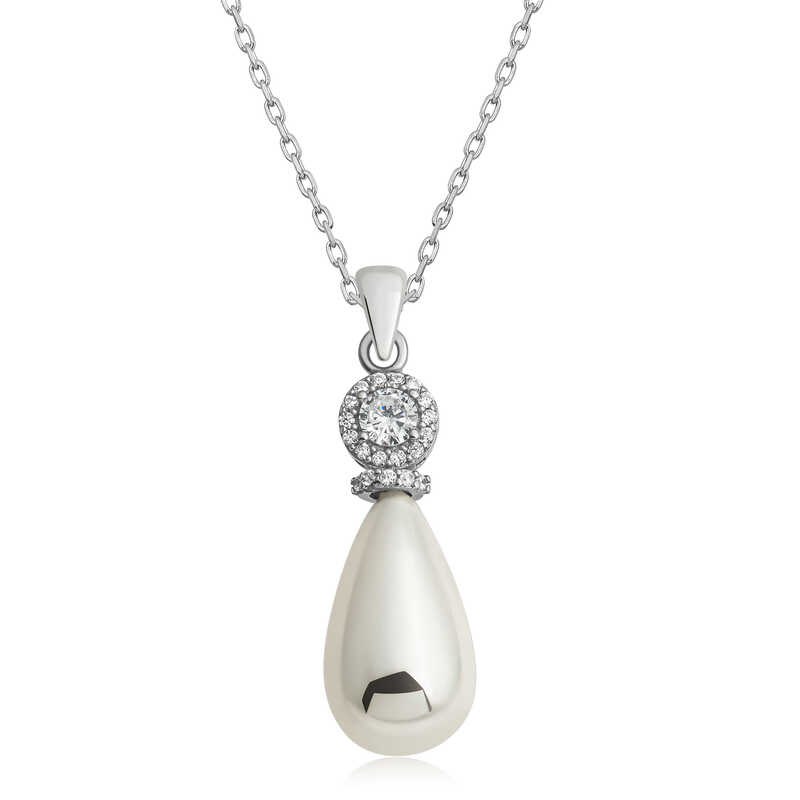 Gümüş Damla İnci Kadın Kolye – Zamansız Klasik | 925 Ayar | 1 cm 3,4 cm 5,3 gr