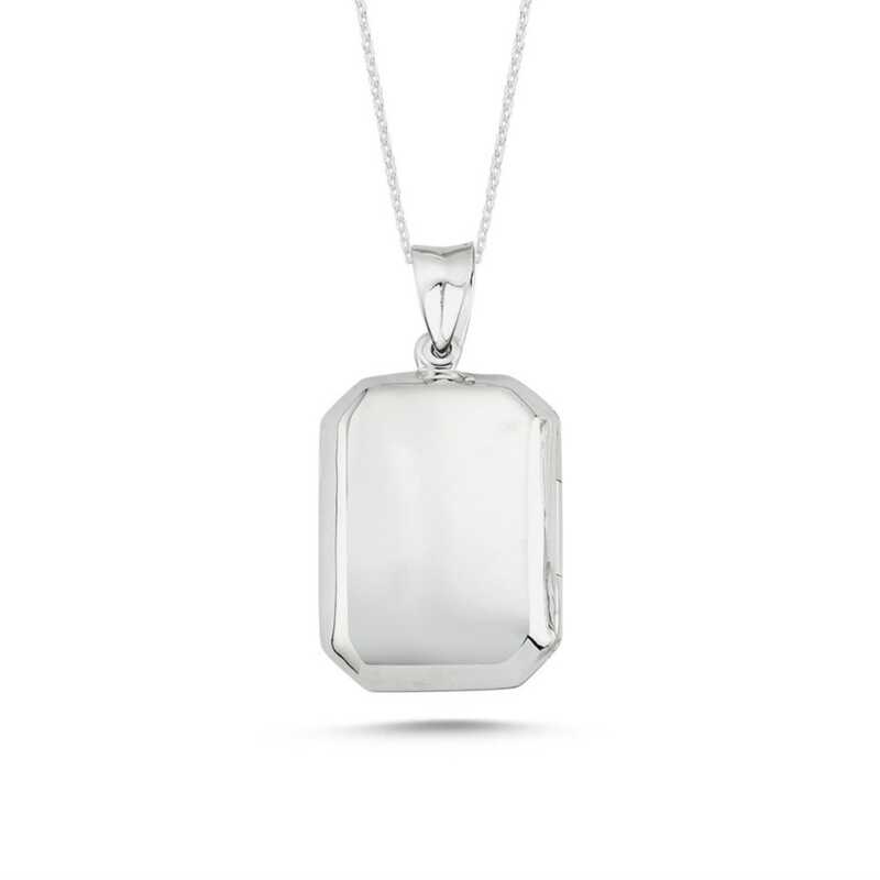 Gümüş Kapaklı Madalyon Kadın Kolye – Günlük Şıklık | 925 Ayar | 1,7 cm 3,2 cm 7,1 gr 50 cm