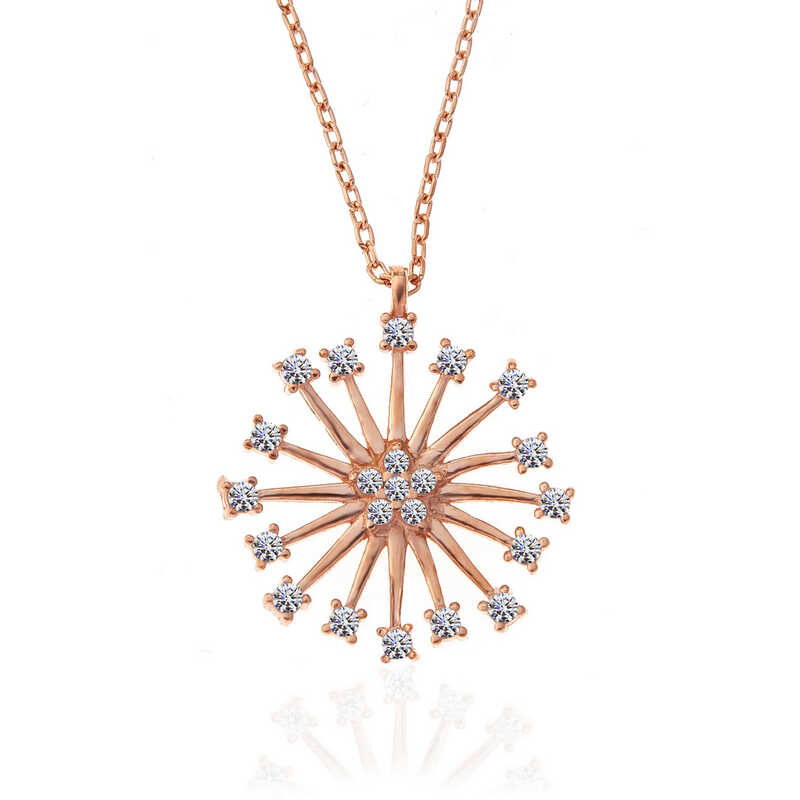 Gümüş Rose Çiçek Kadın Kolye – Solmayan Bahar | 925 Ayar | 1,9 cm 2,1 cm 45 cm 2,7 gr