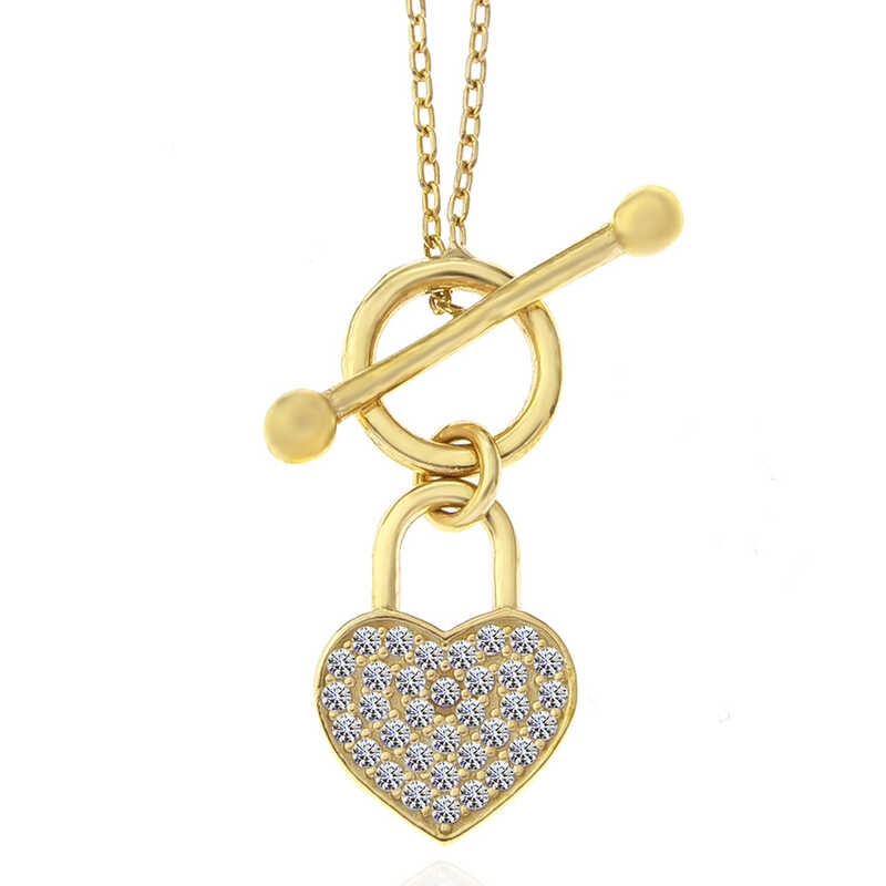 Gümüş Gold Sallantılı Kalp Kadın Kolye – Sevginin Simgesi | 925 Ayar