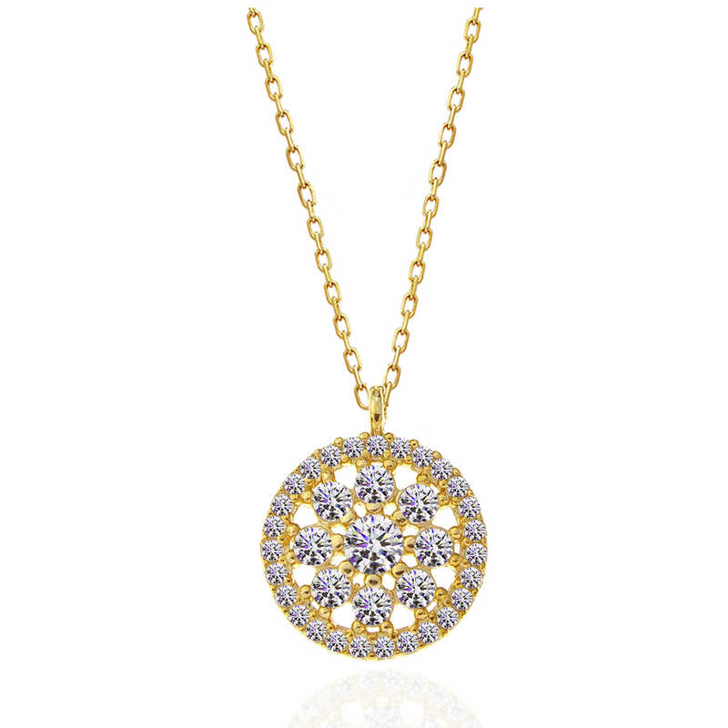 Gümüş Gold Çiçek Kadın Kolye – Solmayan Bahar | 925 Ayar | 1,2 cm 1,4 cm 45 cm 1,9 gr