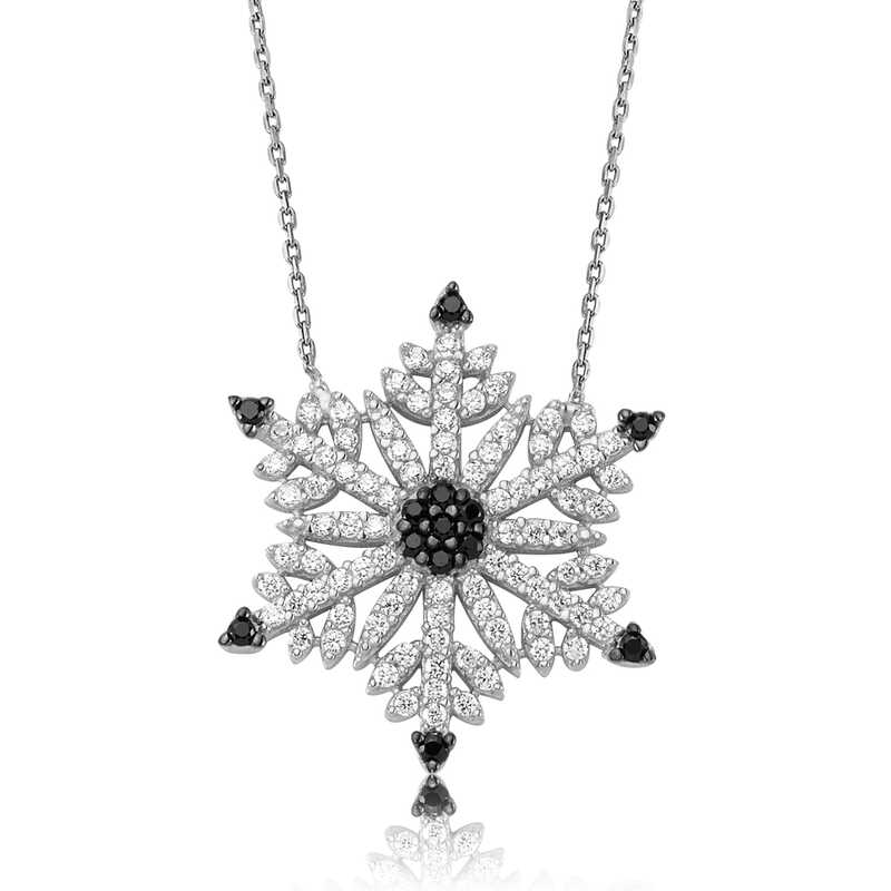 Gümüş Kar Tanesi Kadın Kolye – Eşi Benzeri Yok | 925 Ayar | 2,5 cm 2,5 cm 4,3 gr