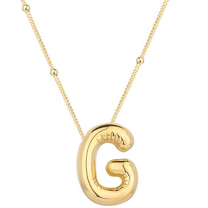 Gümüş Gold Balon G Harfi Kadın Kolye-Gümüş
