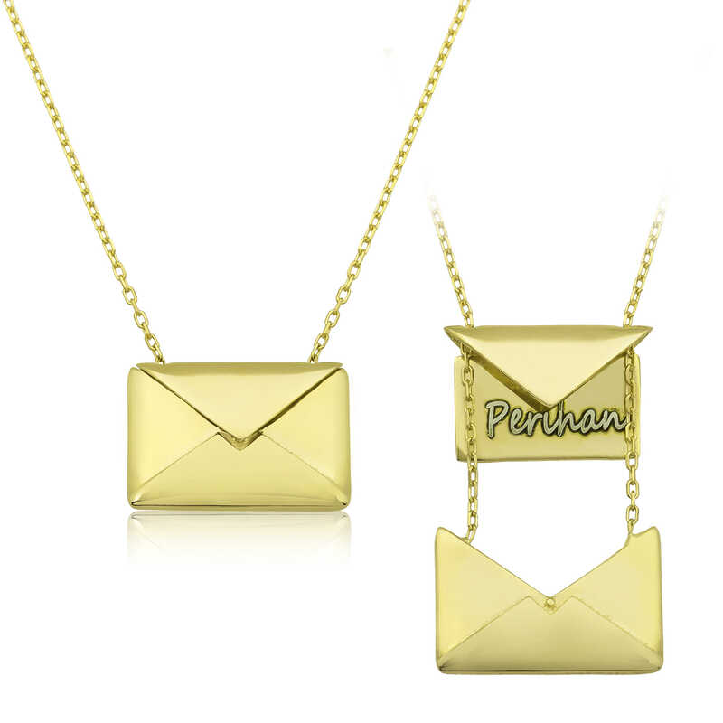 Gümüş Gold Sevgiliye Mektup Bayan Kolye – Aşkın Hatırası | 925 Ayar
