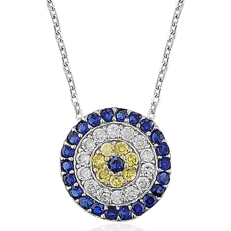 Gümüş Nazar Kadın Kolye – Kem Gözden Koruyan | 925 Ayar | 1,2 cm 45 cm 2,4 gr