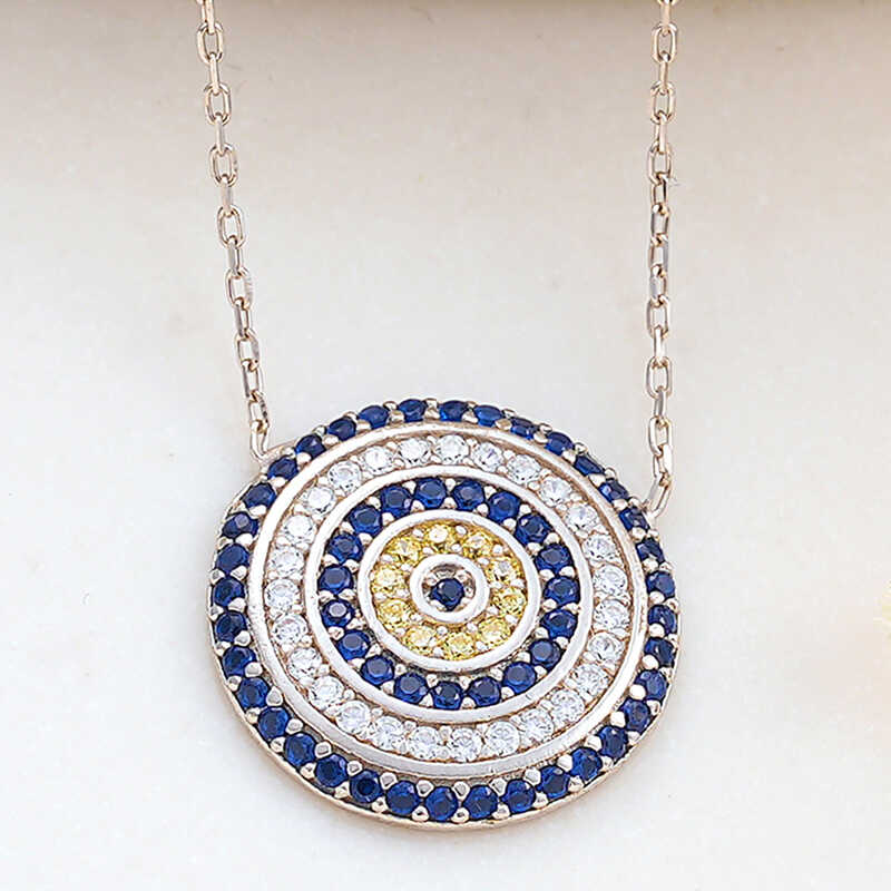 Gümüş Nazar Kadın Kolye – Kem Gözden Koruyan | 925 Ayar | 1,8 cm 45 cm 4 gr