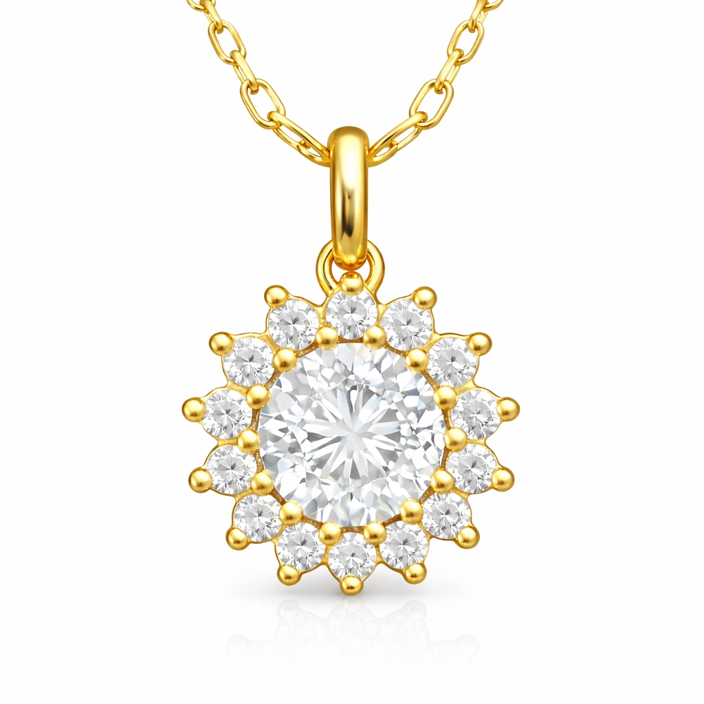 Gümüş Gold Minimal Yuvarlak Anturaj Kadın Kolye-Gümüş