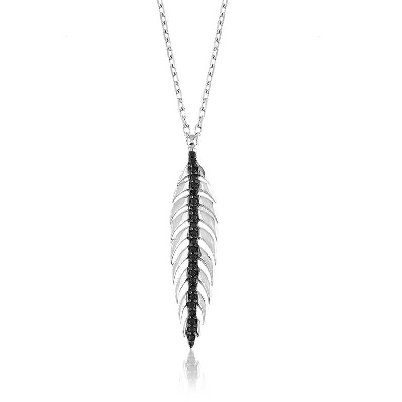 Gümüş Yaprak Bayan Kolye – Doğanın Yenilenmesi | 925 Ayar | 0,7 cm 3 cm 2,5 gr