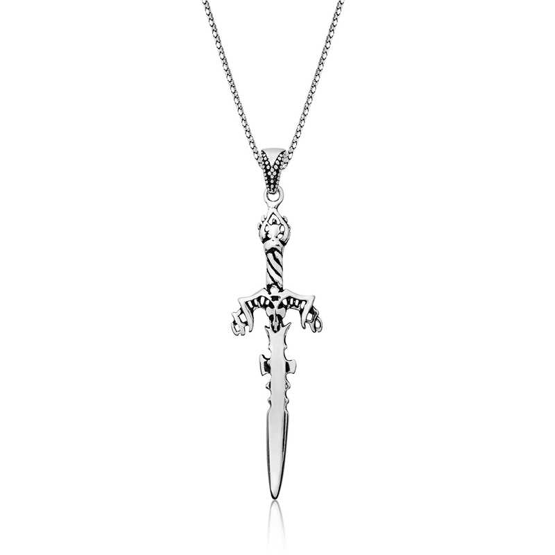 Gümüş Kılıç Erkek Kolye – Yiğitliğin Simgesi | 925 Ayar | 1,8 cm 6 cm 12,5 gr 55 cm