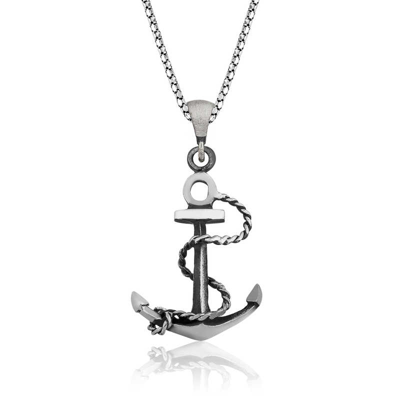Gümüş Denizci Çapası Kolye – Sarsılmaz Bağ | 925 Ayar | 2 cm 3,3 cm 9 gr