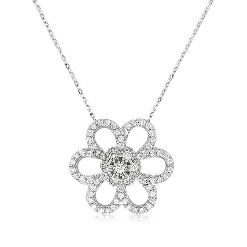 Gümüş Papatya Bayan Kolye – Saflığın Çiçeği | 925 Ayar | 2 cm 2 cm 4 gr