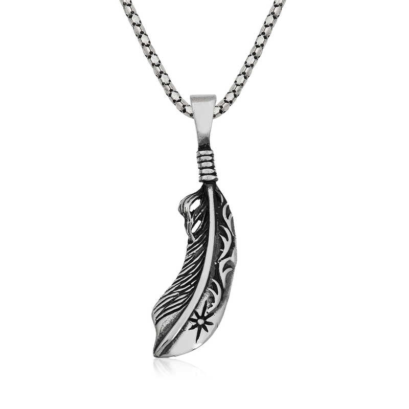 Gümüş Kuş Tüyü Kolye – Özgürlüğün Simgesi | 925 Ayar | 1 cm 4,5 cm 10 gr