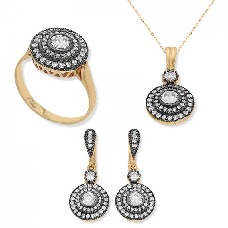 Gümüş Elmas Model Bayan Set – Uyumlu Takım | 925 Ayar