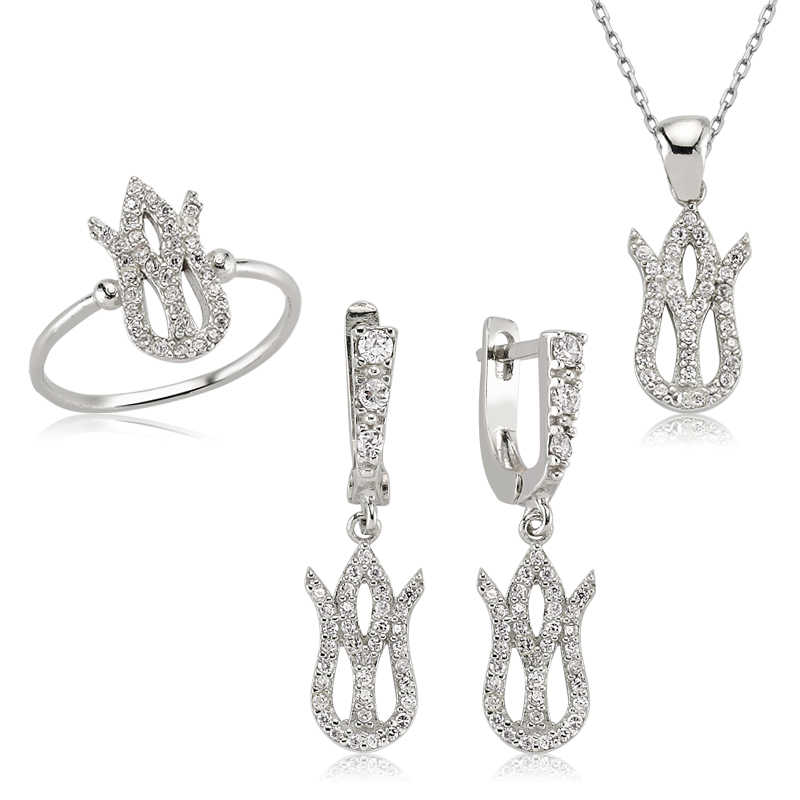 Gümüş Lale Bayan Set – Uyumlu Takım | 925 Ayar