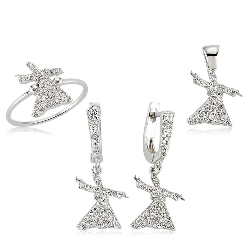Gümüş Semazen Bayan Set – Uyumlu Takım | 925 Ayar