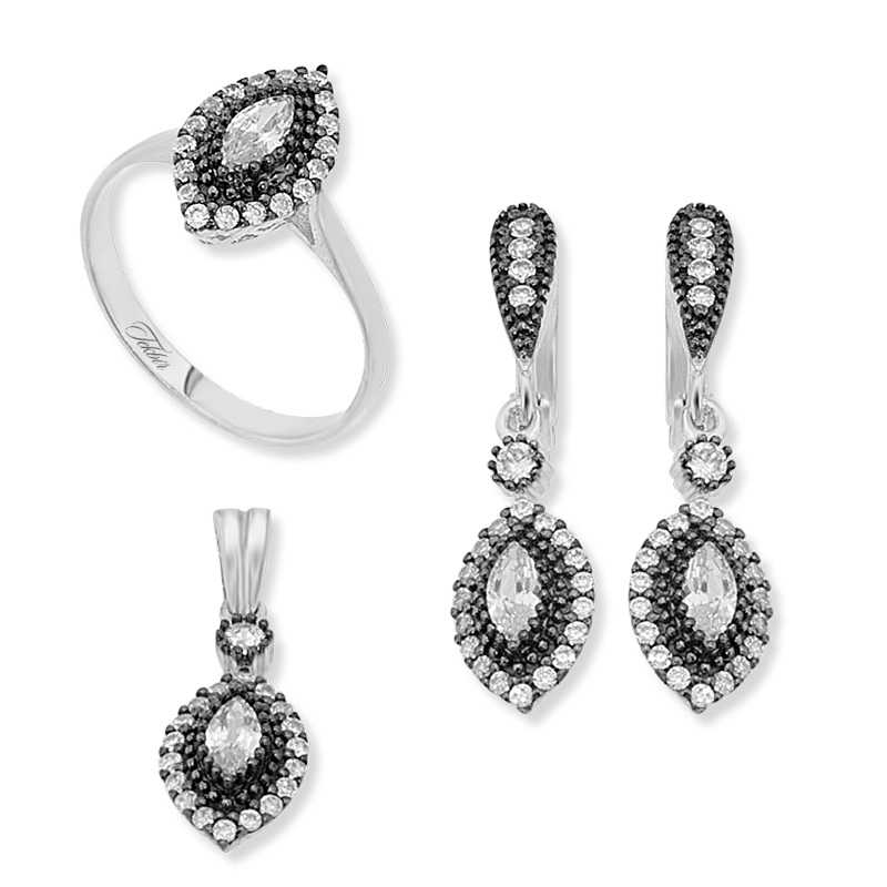 Gümüş Mekik Bayan Set – Uyumlu Takım | 925 Ayar | 1 cm 1,3 cm 9 gr
