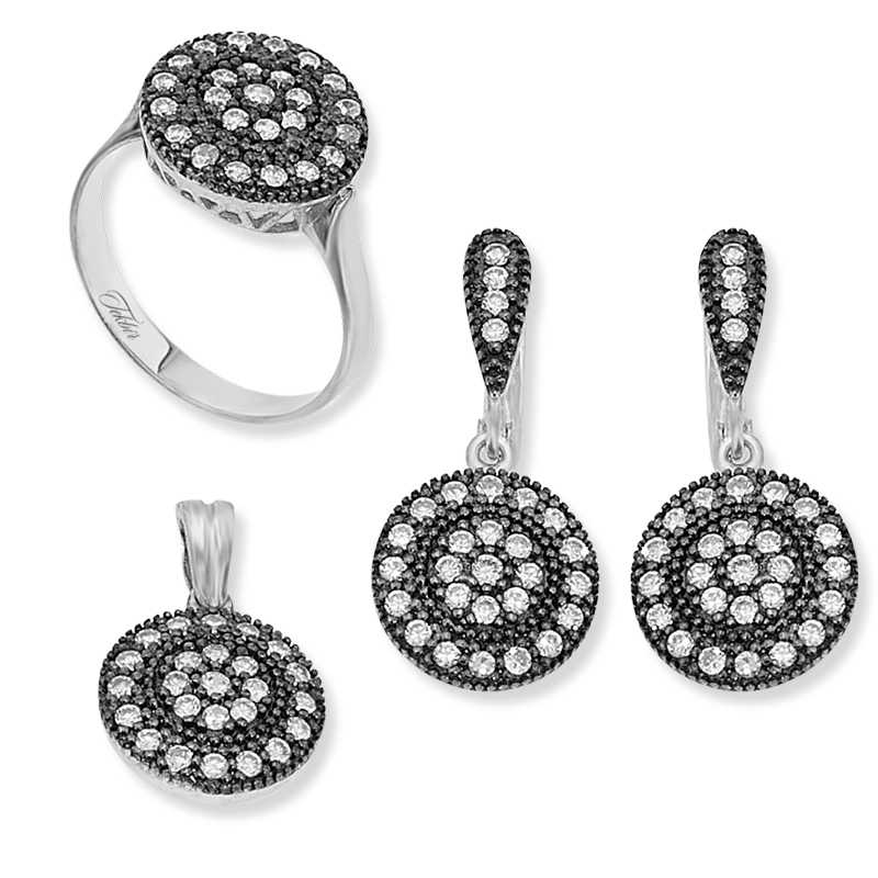 Gümüş Elmas Modeli Bayan Set – Uyumlu Takım | 925 Ayar