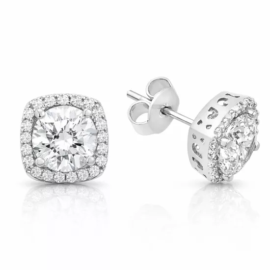 Gümüş Kare Montür Pırlanta Modeli Küpe