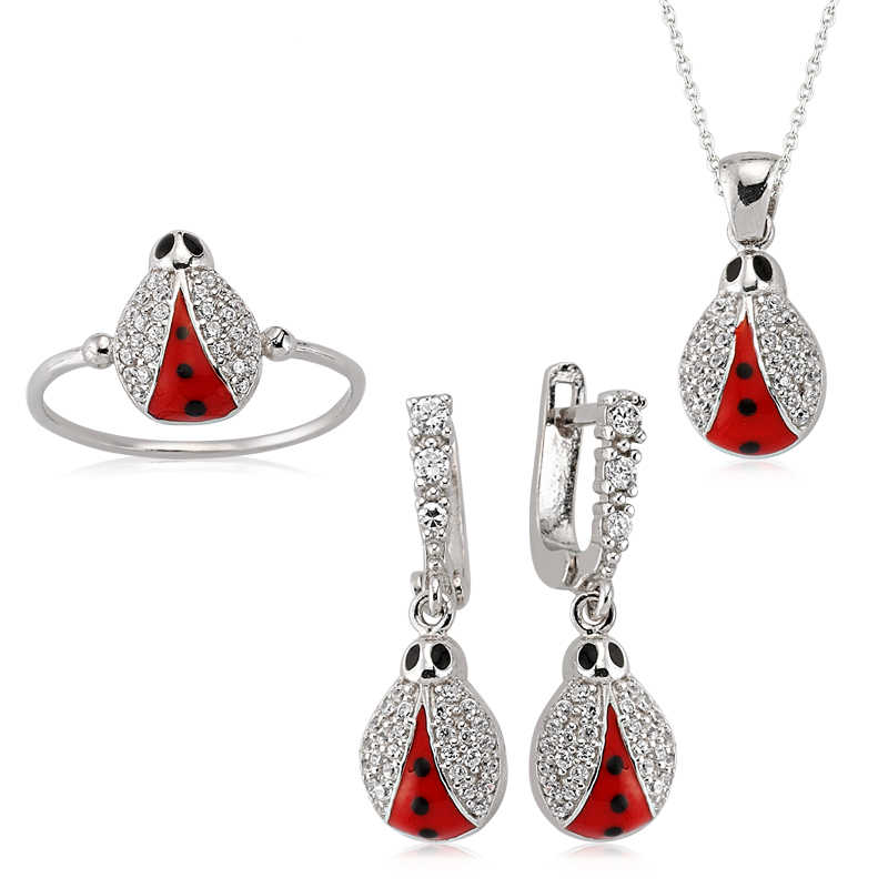 Gümüş Uğur Böceği Bayan Set – Uğur Getiren | 925 Ayar | 10 gr