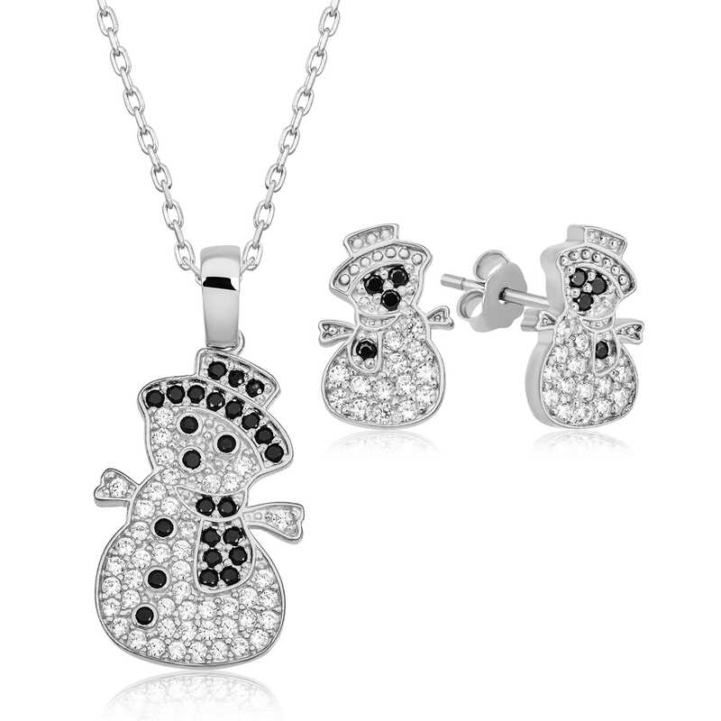 Gümüş Kardan Adam Kadın Set – Uyumlu Takım | 925 Ayar | Model ST11003528