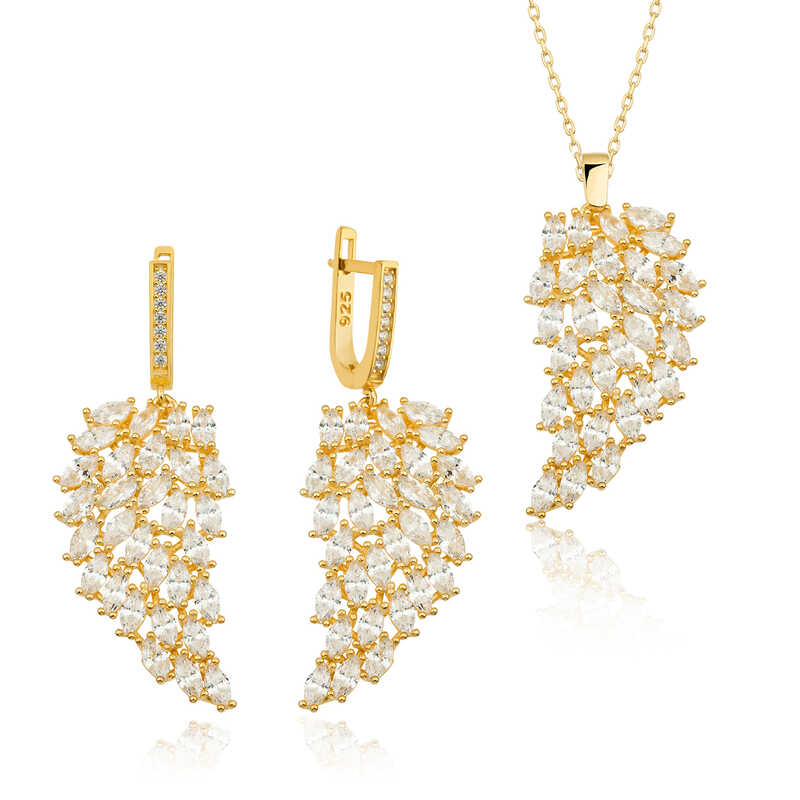 Gümüş Gold Melek Kanadı Kadın Set-Gümüş